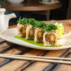 Crispy Vegetable With Crunchy Sesame Spinach